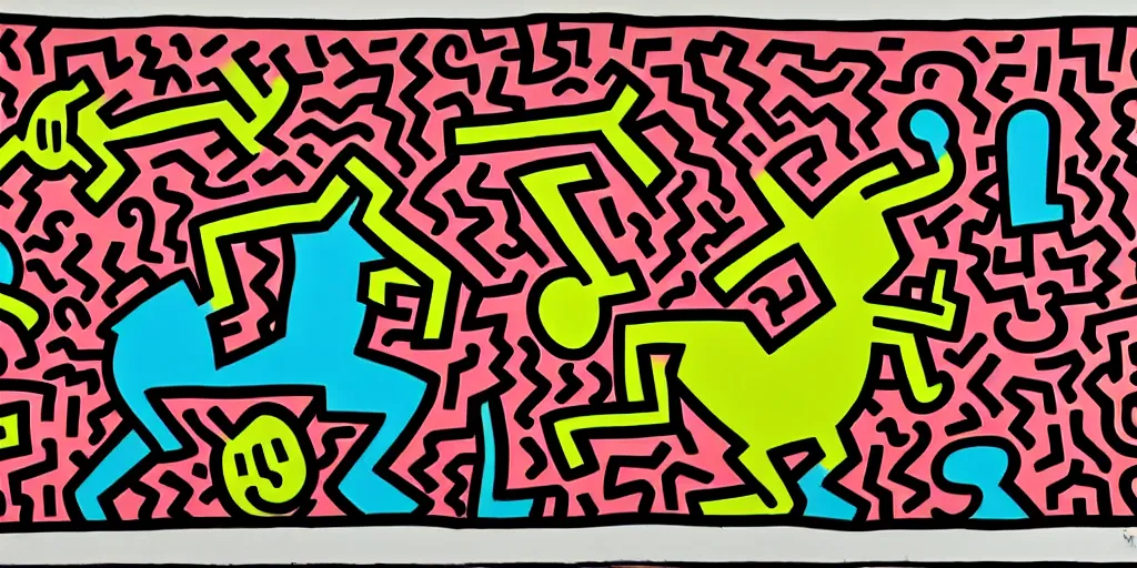 Keith haring, crack is wack painting, | Stable Diffusion