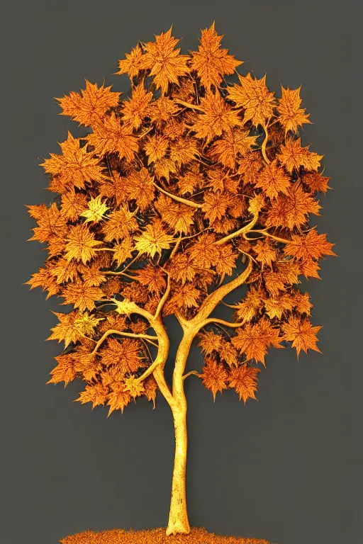Prompt: a tree, made of maple leaves, intricate, elegant, highly detailed, smooth, sharp focus, artstation