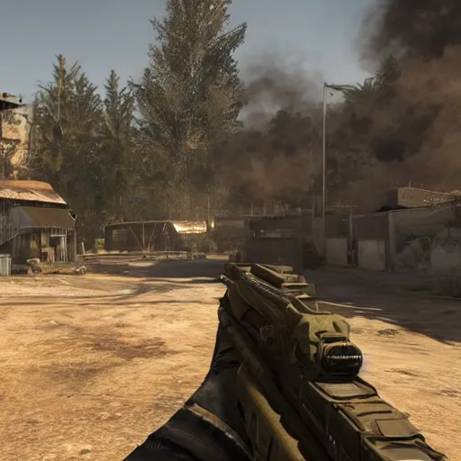 Image similar to high quality screenshot of modern warfare 5