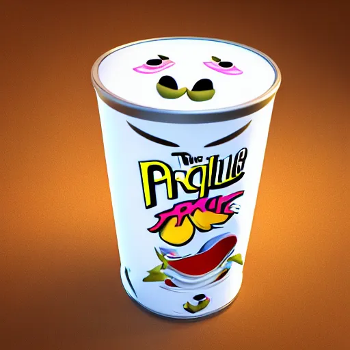 Image similar to the new futuristic Pringles logo, 3d render