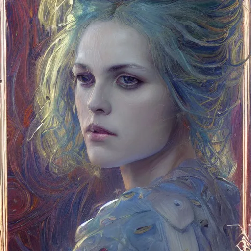 Image similar to a painting in the style of donato giancola, and in the style of charlie bowater, and in the style of jules ferdinand jacquemart. symmetry, smooth, sharp focus, semi - realism.