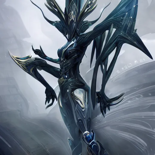 Image similar to high quality bug pov of a beautiful and stunning giant valkyr prime female warframe, preparing to sit above you, looms over you, unaware of your existence, slick elegant design, sharp claws, bug pov shot, highly detailed art, epic cinematic shot, realistic, professional digital art, high end digital art, furry art, DeviantArt, artstation, Furaffinity, 8k HD render, epic lighting, depth of field