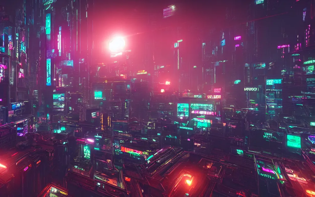 Image similar to highly futuristic cityscapes, cyberpunk aesthetics, intricate detail, neon color scheme, rendered in cryengine