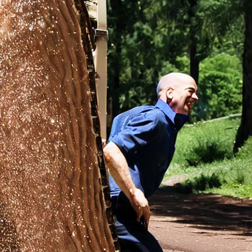 Image similar to Jeff bezos falling into a wood chipper, hd photo