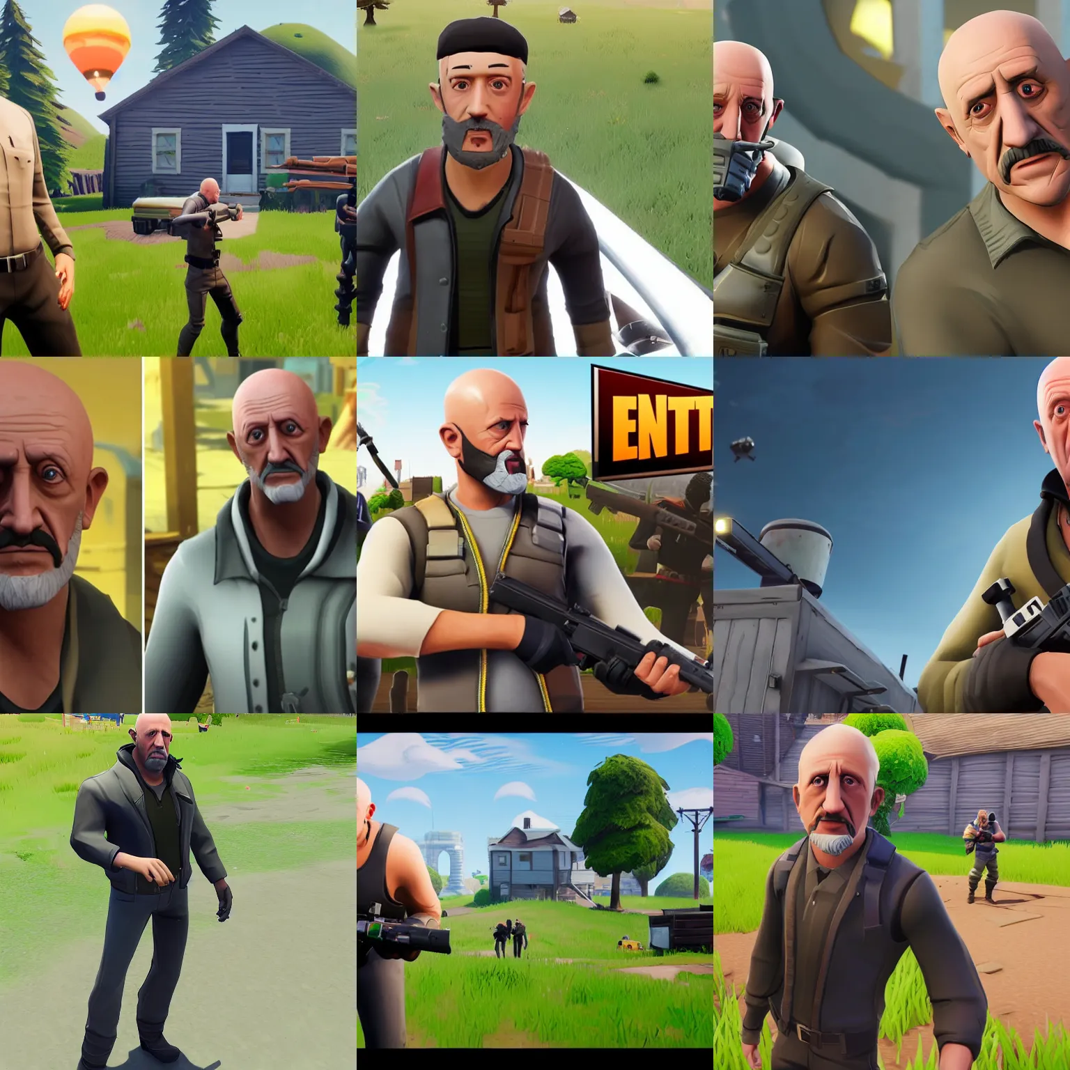 Prompt: mike ehrmantraut in fortnite