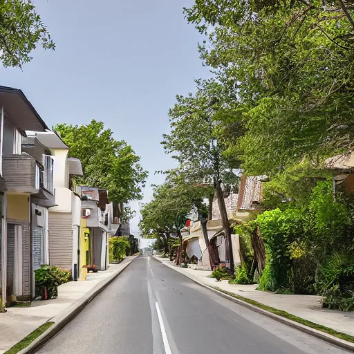 Prompt: a residential street with a ceiling over the street