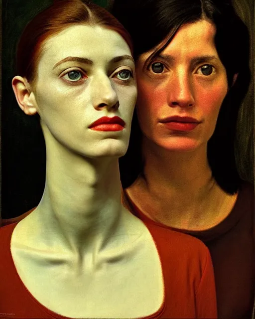 Image similar to portrait of a woman with a woman, clemente, francescomau wilson, filonov, beautiful face, octane rendering