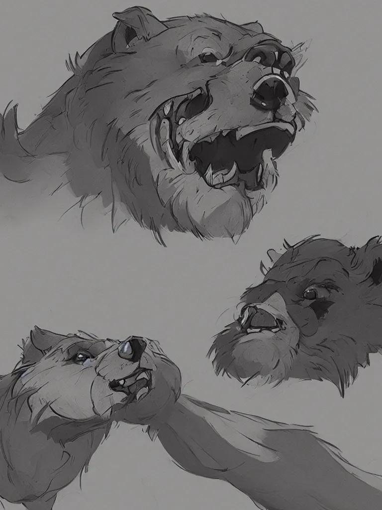 Image similar to growl by Disney Concept Artists, blunt borders, rule of thirds