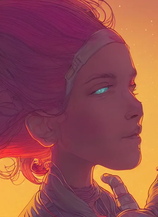 Image similar to portrait of bee melvnin, falling in love, glowing with heart aura. sharp focus, cinematic pose, cinematic lighting, unreal engine render. art by josan gonzales and moebius and deathburger.