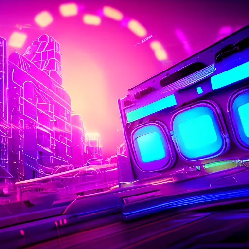 Image similar to synthwave neon city in space, cinematic, highly detailed, photograph, scifi, micro detail, octane render, physically based rendering, insane details, photorealism, fantasy, 8 k, cgsociety