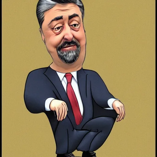 Prompt: happy Petro Poroshenko cartoon