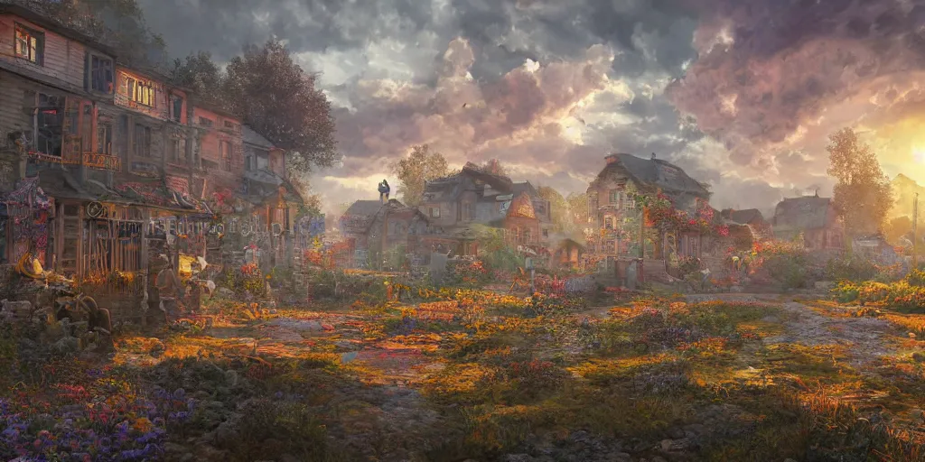 Image similar to and when this happens, and when we allow freedom ring, when we let it ring from every village and every hamlet, from every state and every city, ultrafine highly detailed hyper colorful illustration, sharp focus, rozalski, unreal engine highly rendered, global illumination, radiant light, intricate and detailed environment