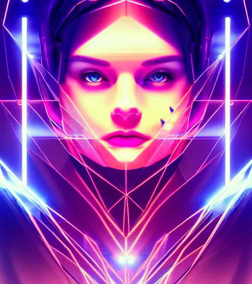 Prompt: symmetry!! european princess of technology, solid cube of light, hard edges, product render retro - futuristic poster scifi, lasers and neon circuits, beautiful european princess, intricate, elegant, highly detailed, digital painting, artstation, concept art, smooth, sharp focus, illustration, dreamlike, art by artgerm