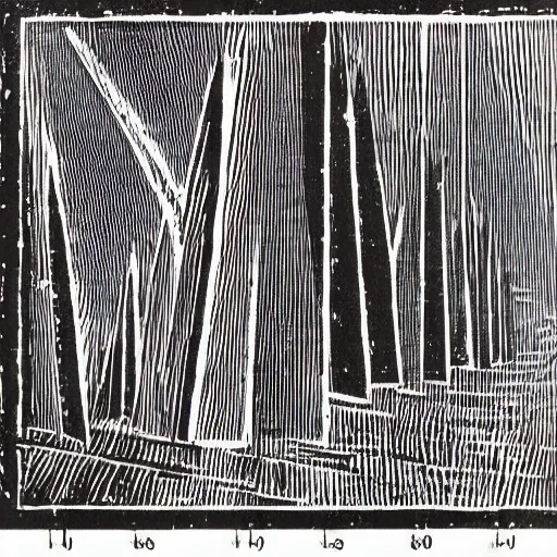 Prompt: woodcut nominal the diagonal synthies