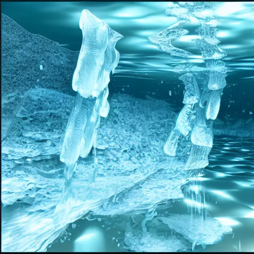 Image similar to icy submerged transparendigitalart leaked aquatic noticing digitalart