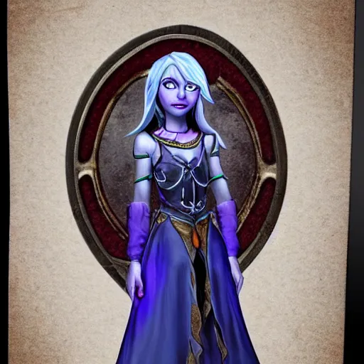 Prompt: A beautiful young female drow wizard