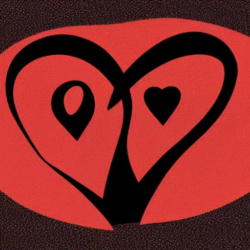 Image similar to clean black and white print, logo of stylized gymnast silhouette forming a symmetric heart