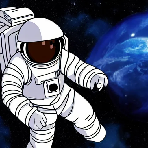 Prompt: astronaut floating in space, anime, starts in backgroud