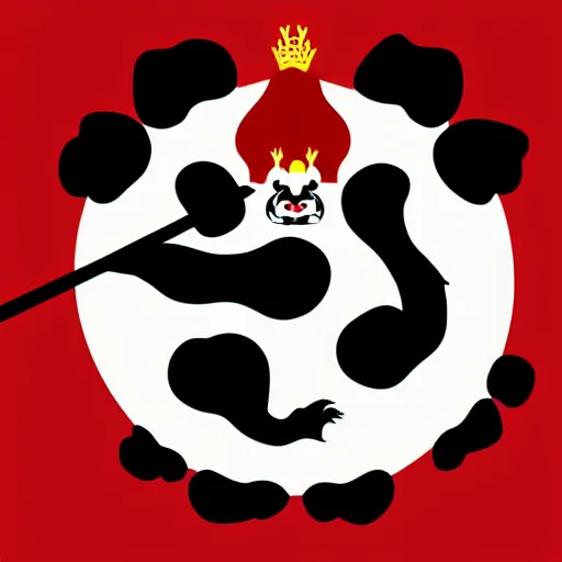 Image similar to vector art of welsh dragon and cute panda mixed, intercrossed, chimera, welsh flag, adobe illustrator