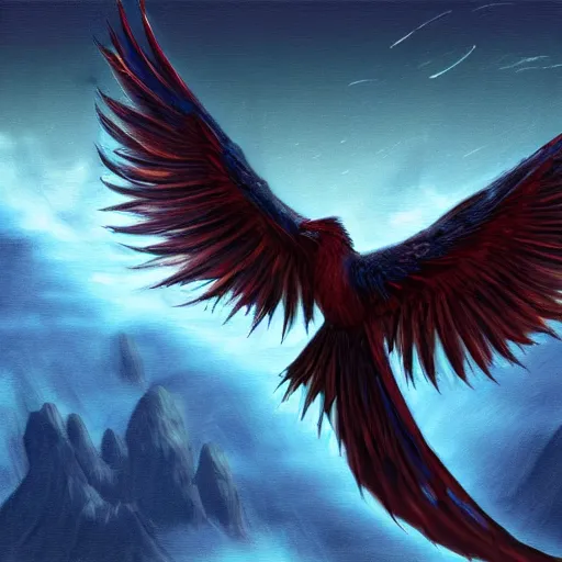 Prompt: pheonix gliding at night, fantasy art, computer art,concept art,higj detail,atmospheric