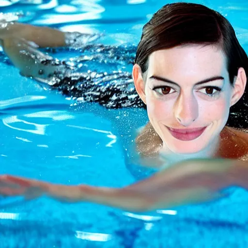 Image similar to Anne Hathaway In a swimming pool swimming