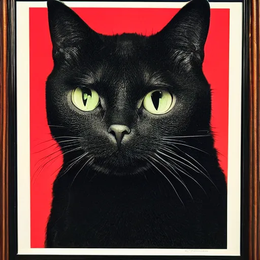 Image similar to a portrait of a cat by chuck close