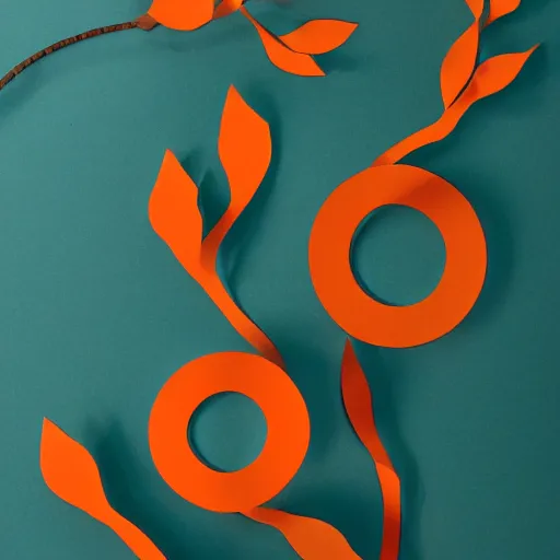 Image similar to A paper cutout garden, cinematic lighting photography , soft teal orange color palette