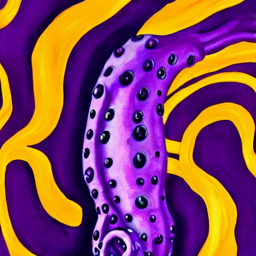 Image similar to preteen, purple eyes, small purple tentacle, photorealism, 4k,