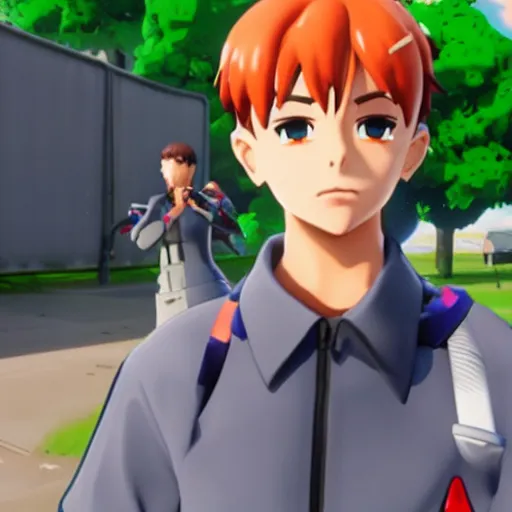 Image similar to shinji ikari in fortnite