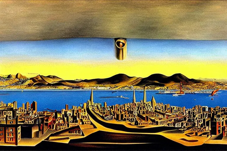 Image similar to san francisco by salvador dali,