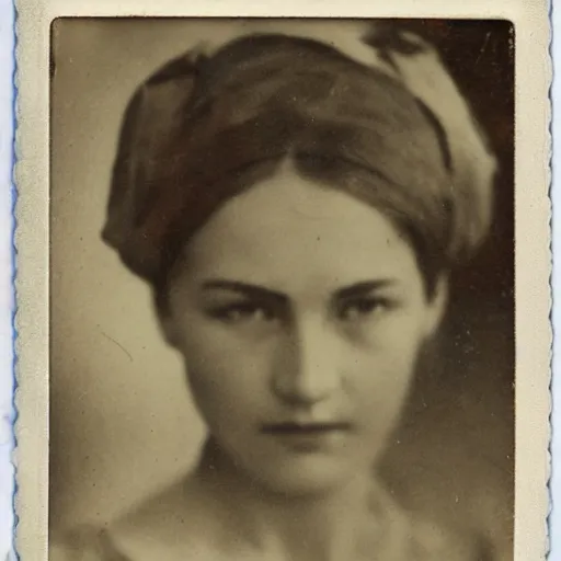 Image similar to an extreme close up, face, of Ukrainian woman, early 20s, Polaroid