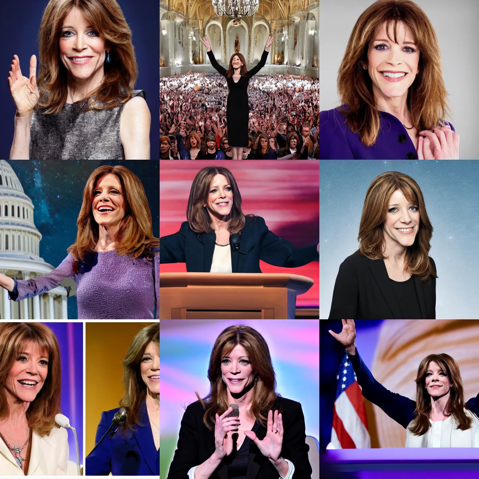 Prompt: Marianne Williamson elected president of the universe