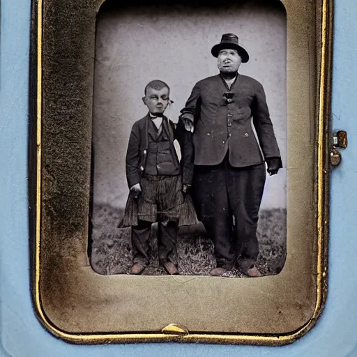 Image similar to a time machine, tintype photograph