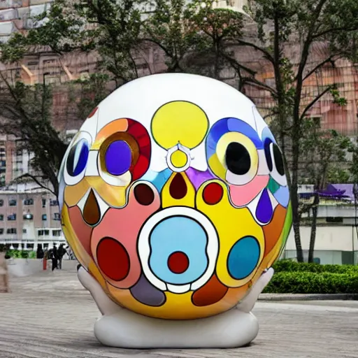 Prompt: fantastical sculptures by Takashi Murakami