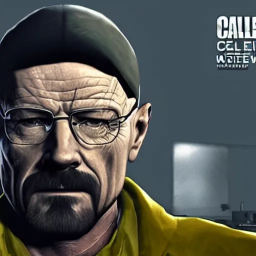 Prompt: Walter White in Call of Duty:Warzone