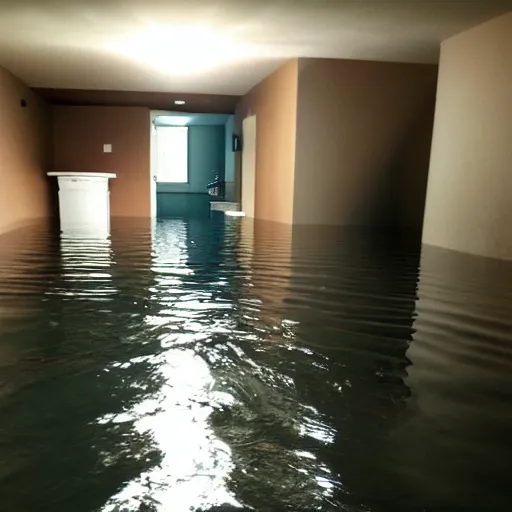 Prompt: flooded basement,