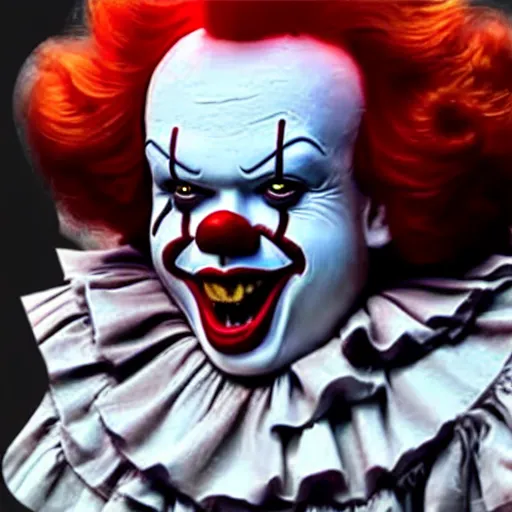 Prompt: Pennywise as Ronald McDonald 4K quality super realistic