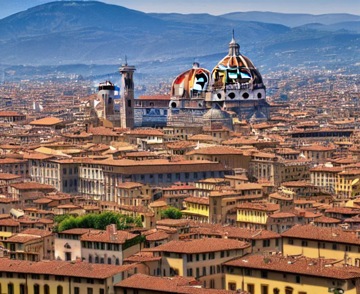 Prompt: 4 k hd, high detail photograph of renaissance florence cityscape, shot with sigma f / 4. 2, 2 5 0 mm sharp lens, wide shot, consistent, volumetric lighting, high level texture render