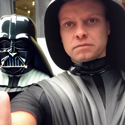 Prompt: Darth Vader selfie