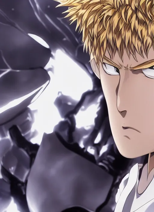 Image similar to A full portrait photo of real-life genos one punch man, f/22, 35mm, 2700K, lighting, perfect faces, award winning photography.