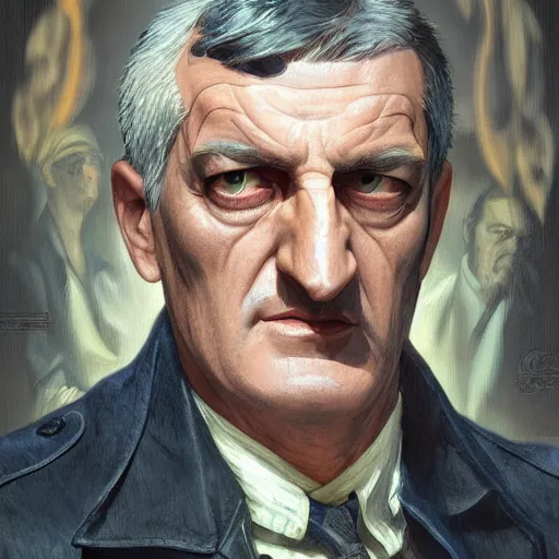 Prompt: [dieselpunk Jean Lassalle as president of France as GTA character, mystic hermit, closeup, D&D, intricate, elegant, highly detailed, digital painting, artstation, concept art, matte, sharp focus, illustration, art by Artgerm and Greg Rutkowski and Alphonse Mucha]