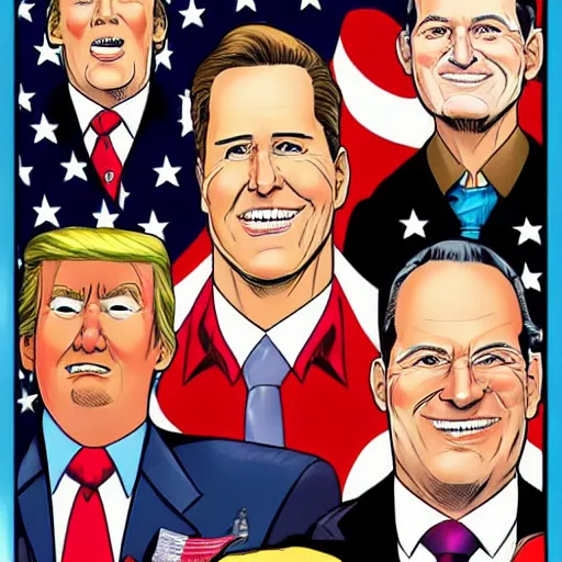 Prompt: US president portrait in the style of Mark Waid