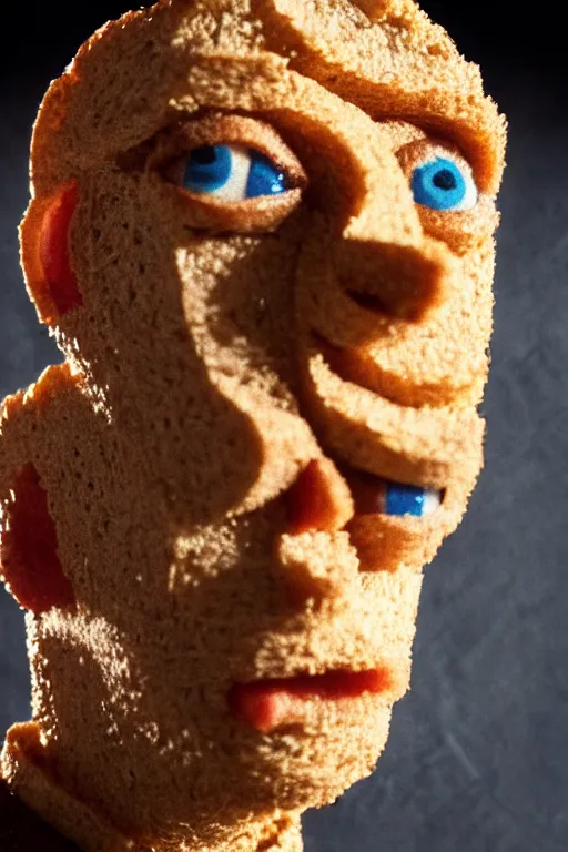 Image similar to film still of steve buscemi made out of bread in starwars, 4 k