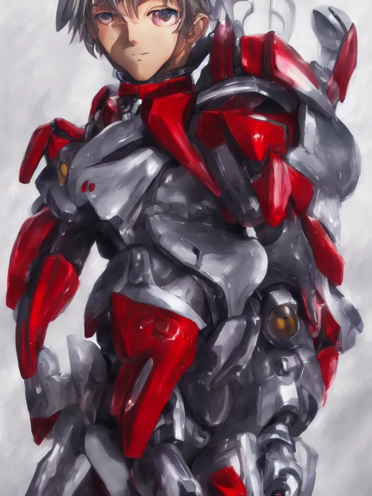 Image similar to A realistic anime portrait of a man in a Gundam suit with glowing red eyes, digital painting, by Stanley Artgerm Lau, Sakimichan, WLOP and Rossdraws, digtial painting, trending on ArtStation, SFW version