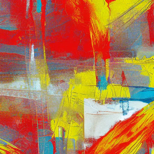 Prompt: red, yellow, orange, abstract painting, wallpaper pattern