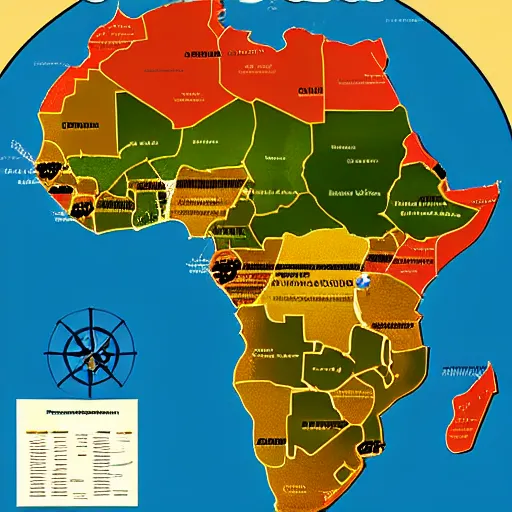 Prompt: a map of the evolution of the african continent.