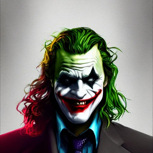 Image similar to the joker with Batman’s face mask, digital painting, amazing detail, artstation, cgsociety