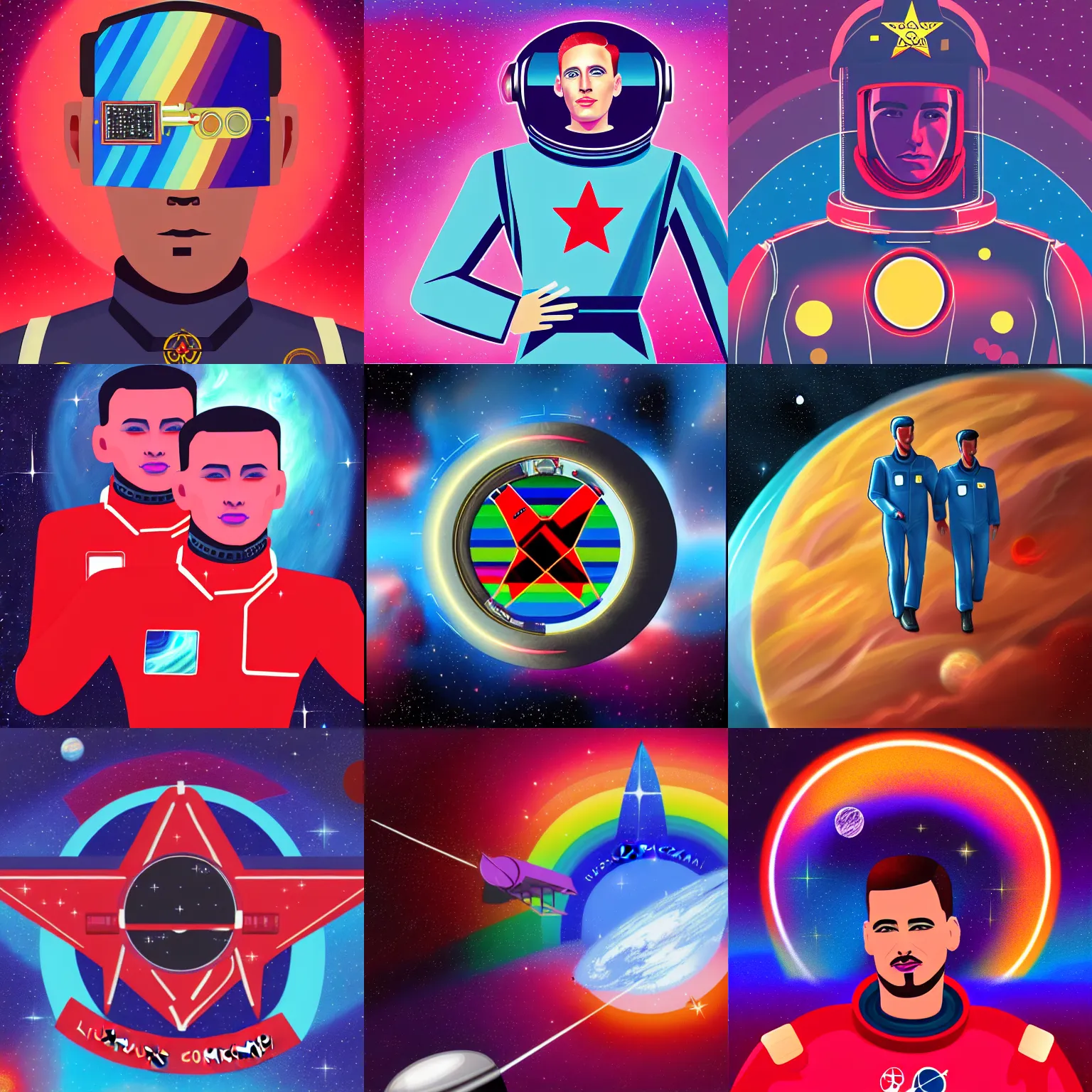 Prompt: beautiful digital painting of fully automated luxury gay space communism