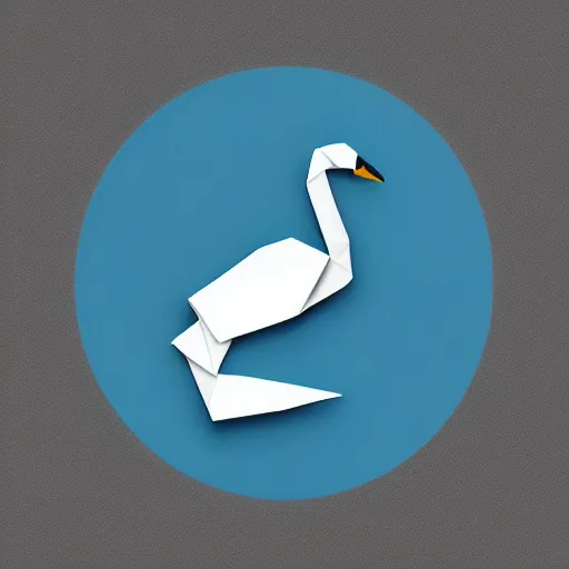 Image similar to best origami logo image for a blue swan, png, vector