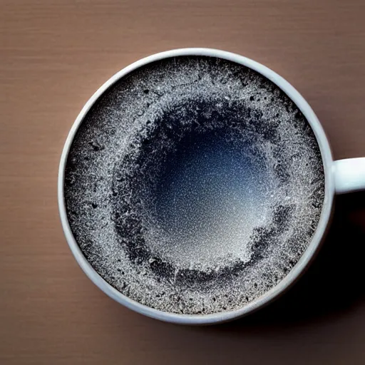 Prompt: award-winning photo of pure energy material created in the form of a mug